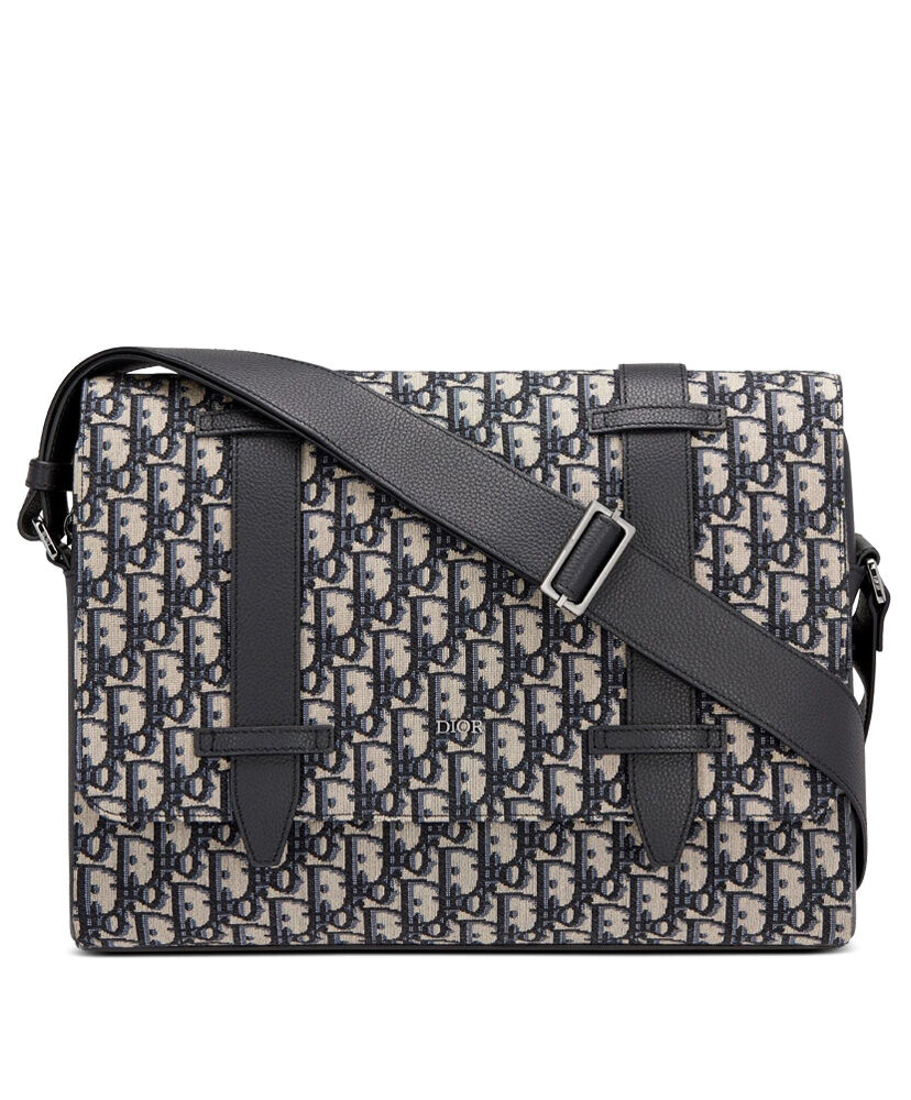 Christian Dior Messenger Canvas with Leather Bag Dark Grey